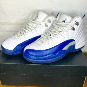 AIR JORDAN RETRO 12 BG WHITE/FRENCH BLUE SIZE 6